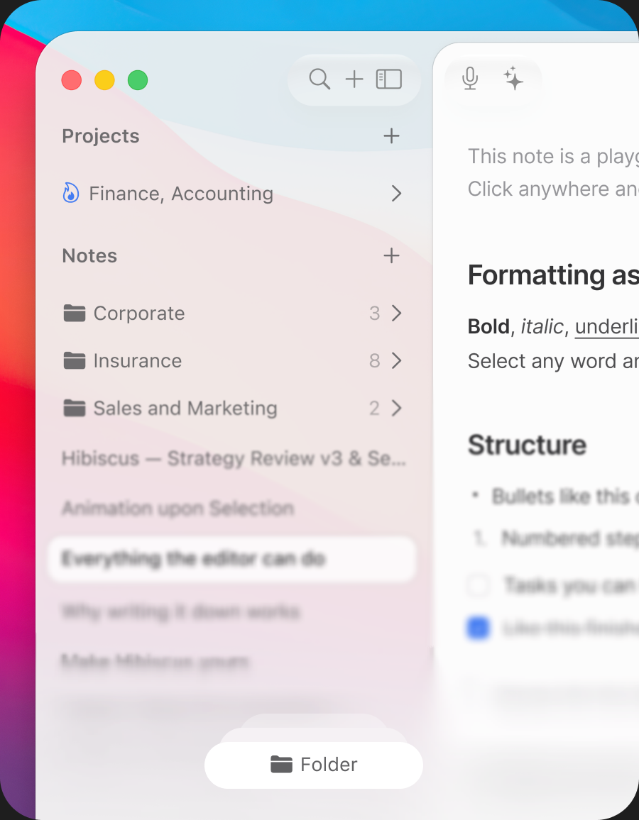Organized feature preview